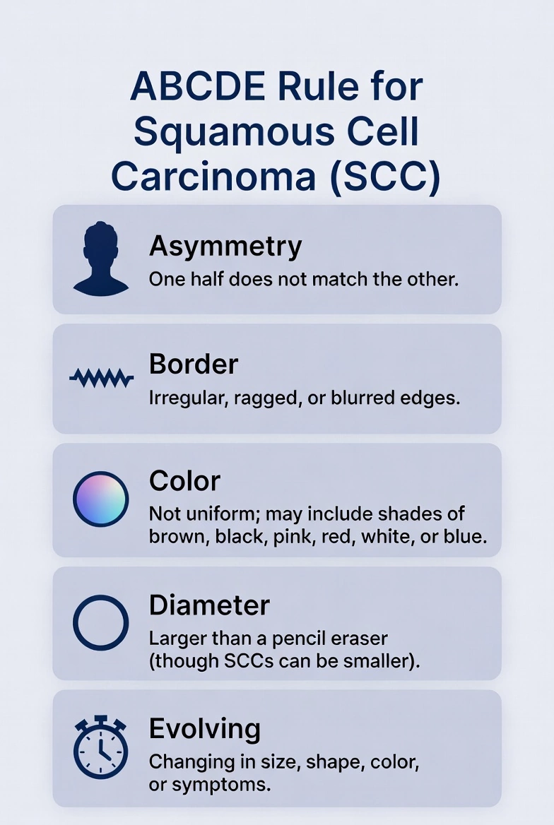 ABCDE rule for squamous cell carcinoma