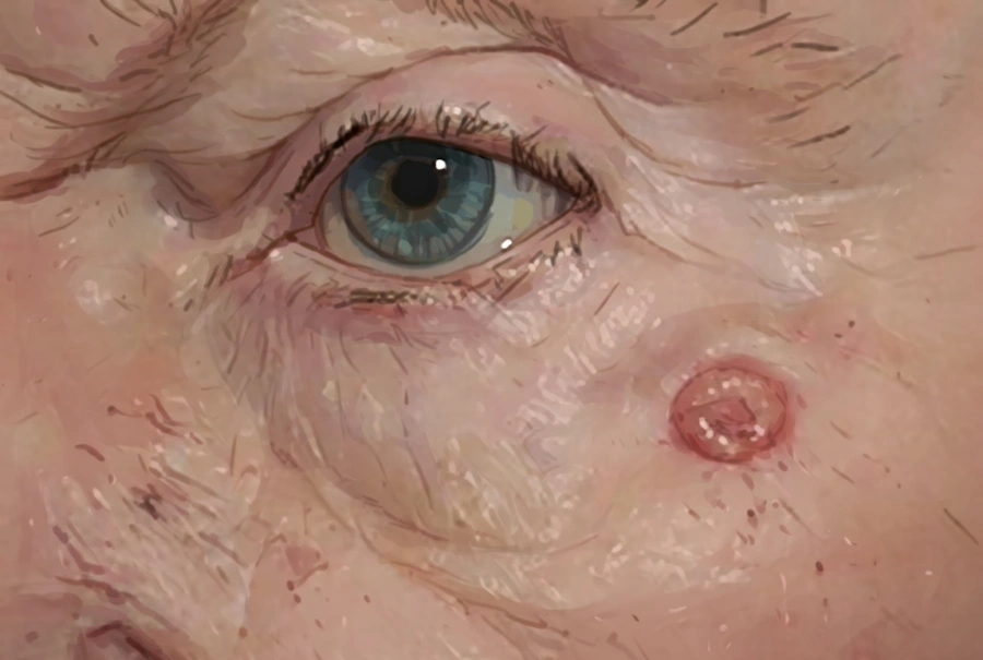 Basalioma or basal cell carcinoma skin cancer