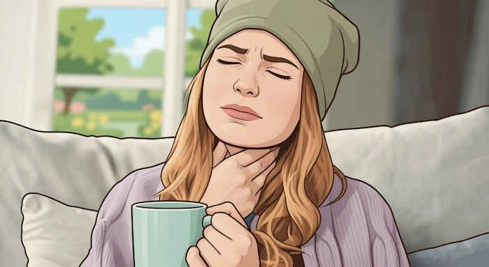 Sore throat symptom